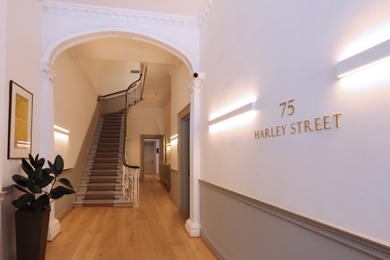 75 Harley Street clinic entrance Marylebone London